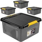 DeubaXXL DE Aufbewahrungsbox 4er-Set Grau/Anthrazit 39x39x16cm stapelbar 997701