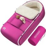 DeubaXXL DE Babyfu&szlig;sack Pink gef&uuml;ttert Kinderwagen geeignet 105240