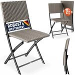 DeubaXXL DE Polyrattan Klappstuhl Rom 2er-Set Creme 110241