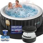 DeubaXXL DE Whirlpool aufblasbar Schwarz rund 6 Personen 20-42&deg;C winterfest...