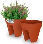 DeubaXXL DE Blumentopf Terrakotta 2er-Set 28,5x25,5cm 997107
