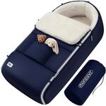 DeubaXXL DE Babyfu&szlig;sack Marine gef&uuml;ttert Kinderwagen geeignet 109343