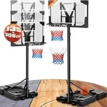 Basketballkorb Outdoor h&ouml;henverstellbar 135 &ndash;305 cm stabil wetterfest mit...
