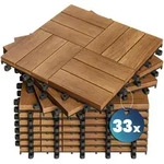 DeubaXXL DE Casaria&reg; Holzfliese Akazie Mosaik FSC&reg;-zertifiziert 33er-Set...
