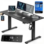 H&ouml;henverstellbarer Schreibtisch Schwarz 140x70x72-117cm