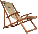 DeubaXXL DE Gartenliege Creme Akazienholz 94x60x94cm 100483