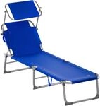 DeubaXXL DE Gartenliege Hawaii Blau Alu 190x60x30cm 101418