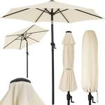 DeubaXXL DE Sonnenschirm Fiji Beige &Oslash;200cm UV-Schutz 80+ mit Kurbel 102548