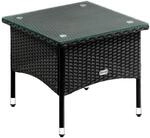 DeubaXXL DE Polyrattan Beistelltisch Schwarz 50x50x45cm 102763