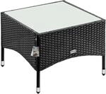 DeubaXXL DE Polyrattan Beistelltisch Schwarz 58x58x42cm 102762