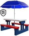 DeubaXXL DE Kindersitzgruppe Blau mit Sonnenschirm 100094