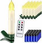 DeubaXXL DE Kabellose Weihnachtsbaumkerzen LED 30er-Set Warmwei&szlig; mit Batterien...