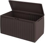 DeubaXXL DE Casaria&reg; Gartenbox 290L Braun Board Plus mit Rollen wetterfest 106896