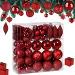 DeubaXXL DE Weihnachtskugeln 103-teilig Rot bruchsicher gl&auml;nzend matt glitzer 103310