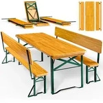 Bierzeltgarnitur f&uuml;r 8 Personen 170x70x75cm klappbar mit R&uuml;ckenlehne
