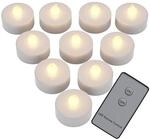 DeubaXXL DE LED Teelichter 10er-Set Warmwei&szlig; Fernbedienung 103236