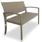 Polyrattan Gartenbank Creme-Beige 122x58x87cm