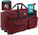 DeubaXXL DE XXL Reisetasche mit Trolleyfunktion 160L rot 101891