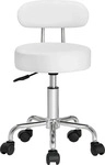 Casaria 106568, Casaria Rollhocker Wei&szlig; 360&deg; drehbar mit R&uuml;ckenlehne
