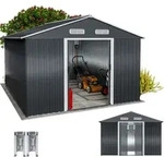 Ger&auml;tehaus Anthrazit 312x257x178cm verzinkter Bodenkranz mit Bodenleiste