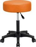 Casaria 105290, Casaria Rollhocker Kunstleder Orange 360&deg; drehbar