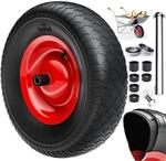 DeubaXXL DE Schubkarrenrad Schwarz luftbereift mit Achse 101616