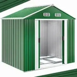 Ger&auml;teschuppen Gr&uuml;n 260x205x180cm 5m2 verzinkter Bodenkranz Schiebet&uuml;r
