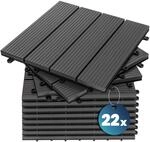 DeubaXXL DE WPC Fliesen 22er-Set Klassik Anthrazit - 30x30cm 994372