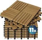 DeubaXXL DE Holzfliese Akazie Quattro Mosaik 11er-Set 30x30cm 993433