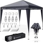 Faltpavillon 3x3m Pop-Up Anthrazit Schnellaufbau UV-Schutz 50+ wasserdicht stabil