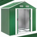 Ger&auml;teschuppen Gr&uuml;n 200x135x190cm verzinkter Bodenkranz 4 Haken