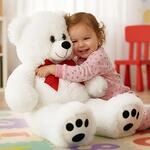 DeubaXXL DE Pl&uuml;schtier Teddyb&auml;r L Wei&szlig; 50cm 104150