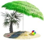 DeubaXXL DE Sonnenschirm Hawaii Gr&uuml;n &Oslash;160cm UV-Schutz 30+ 102503