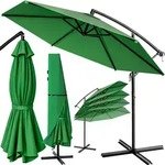 Ampelschirm Gr&uuml;n &Oslash;330cm Alu UV 50+ & Fu&szlig;kreuz