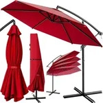 Ampelschirm Rot &Oslash;330cm Alu UV 50+ & Fu&szlig;kreuz