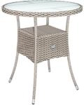 DeubaXXL DE Polyrattan Tisch Creme &Oslash;60cm 107999