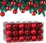 DeubaXXL DE Casaria&reg; Weihnachtskugeln Rot 54-tlg in matt & gl&auml;nzend 102106