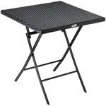 DeubaXXL DE Polyrattan Klapptisch Rom Schwarz 75x65x65cm 108667