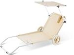 DeubaXXL DE Gartenliege Kreta Beige Alu mit Rollen 105693