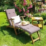 Gartenliege Queen Mary&reg; Akazie FSC&reg;-zertifiziert inkl Auflage Anthrazit