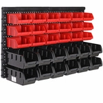 DeubaXXL DE Werkzeugwand Schwarz/Rot 32-tlg mit Stapelboxen 101575