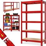 DeubaXXL DE Schwerlastregal Rot 180x90x40cm pulverbeschichtet Tragkraft 875kg 106198