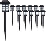 DeubaXXL DE LED Solarleuchten 12er-Set Schwarz 992823