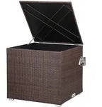 Gartenbox Polyrattan 318L Braun mit Innenverkleidung wetterfest
