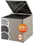 Gartenbox Polyrattan 318L Creme mit Innenverkleidung wetterfest