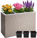 DeubaXXL DE Polyrattan Blumentopf Creme 83x30,5x60cm 106641