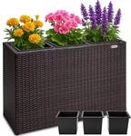 DeubaXXL DE Polyrattan Blumentopf Braun 83x30,5x60cm 106640