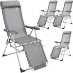 Gartenstuhl Hochlehner 4er-Set Grau Alu