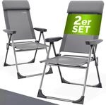 Gartenstuhl 2er-Set Grau Alu klappbar