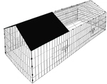 DeubaXXL DE Kaninchen-Freilaufgehege Schwarz 180x75x75cm Sonnenschutz 105243